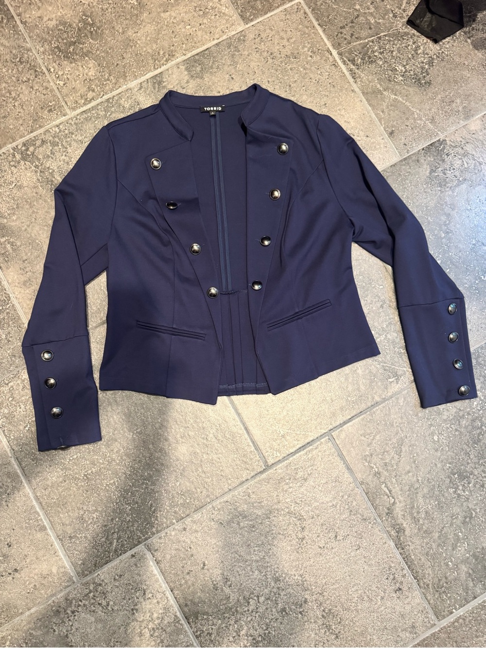 torrid Navy Military-Style Double-Breasted Ponte Blazer